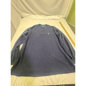 Big Dogs Sweater Men's Size XL Navy Textured Ribbed‎ Knit V-Neck Long Sleeve